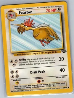 Fearow 36/64 Non Holo Jungle - Pokemon Card - NM - Image 1