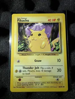 Pokemon Pikachu Yellow Cheeks Base Set 1999 Card #58/102 Vintage. - Image 1