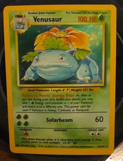 Venusaur Holo - Base Set Unlimited (15/102) - Moderate Play - Pokemon Card - Image 1