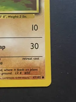 Pokemon Diglett Base Set 47/102 Misprint Sideways Fighting Symbol Card - MP - Image 5