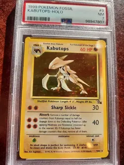 Kabutops Fossil Holo Pokemon Card WOTC Near Mint PSA 7 - Image 1