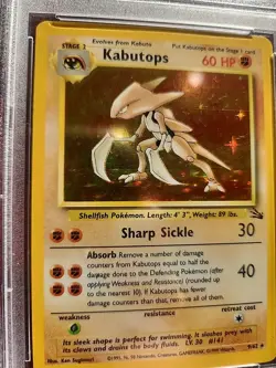 Kabutops Fossil Holo Pokemon Card WOTC Near Mint PSA 7 - Image 3