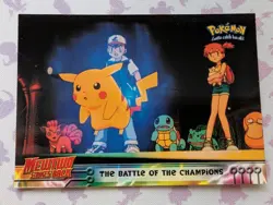 The Battle of the Champions Mewtwo Strikes Back Topps Pokemon Card Blue Logo - Image 1