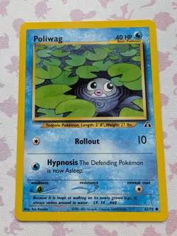 Poliwag Vintage 2001 Pokemon Neo Discovery TCG Card 62/75 - Image 1