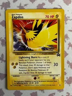 Pokemon TCG Card - Zapdos #23 WoTC Black Star Promo LP- Vintage - Image 1