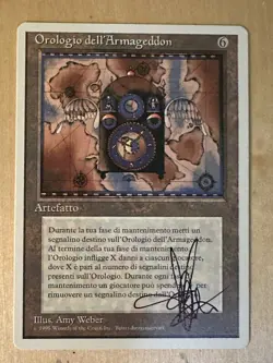 MTG ARTIST PROOF WB Italian Armageddon Clock AP Time Walk Sketch Art Amy WEBER - Image 2