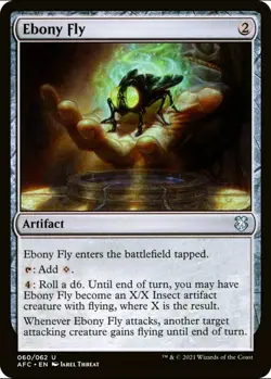X 1 Ebony Fly NM Adventures in the Forgotten Realms Commander 060 MTG - Image 1