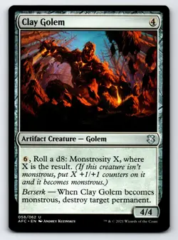 Clay Golem U Commander: Adventures in the Forgotten Realms # 58 NM Normal - Image 1