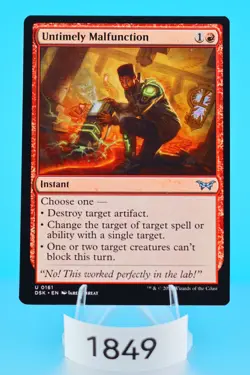 MTG Untimely Malfunction Duskmourn: House of Horror Regular #161 - Image 1