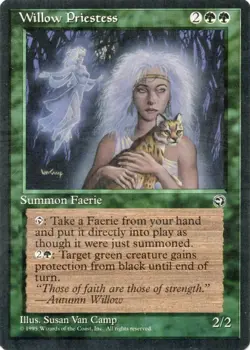 Willow Priestess MTG Homelands Rare Green Creature Near-Mint x1 GG1 - Image 1