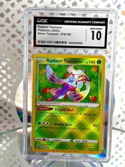 CGC 10 Radiant Tsareena 016/195 Silver Tempest Shiny/Radiant Rare Pokemon Card - Image 1