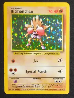 Hitmonchan 7/102 Holo Base Set Pokemon Card - Image 1