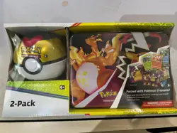 Pokemon TCG Fall 2021 Collectors Chest Tin Lunchbox Poke Ball 8 Booster Packs - Image 1