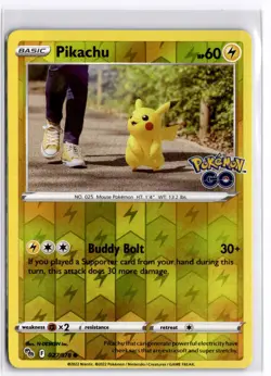Pikachu (27) 027/078 Reverse Holo Pokemon Pokemon GO NM - Image 1
