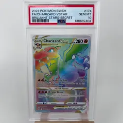 PSA 10 Charizard VSTAR 174/172 Brilliant Stars Rainbow Pokemon Graded Gem Mint - Image 1