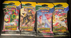 Pokemon Evolving Skies Sleeved Booster Pack Art Set - New & Sealed 4 Packs - Image 1