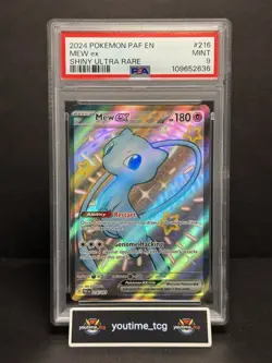 2024 Pokemon Paf En-Paldean Fates Shiny Ultra Rare Mew Ex #216 PSA 9 - Image 1