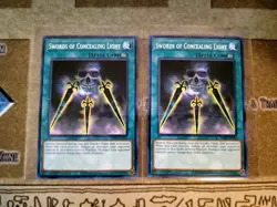 YUGIOH TCG 2X SWORDS OF CONCEALING LIGHT SDSA-EN032 COMMON 1ST EDITION - Image 1