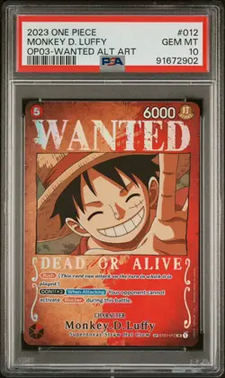 One Piece Monkey D. Luffy Pillars of Strength OP03 Wanted Poster ST01-012 PSA 10 - Image 1