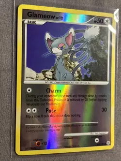 Pokemon TCG: Glameow 83/130 (2007) Diamond & Pearl • Reverse Holo Card - Image 2