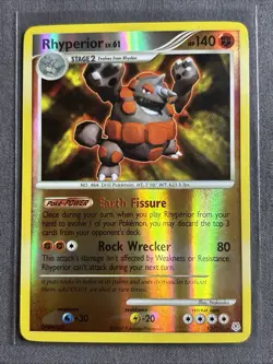 Pokemon TCG: Rhyperior LV.61 12/130 (2007) Diamond And Pearl • Reverse Holo Card - Image 1