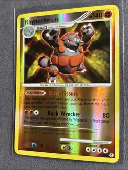Pokemon TCG: Rhyperior LV.61 12/130 (2007) Diamond And Pearl • Reverse Holo Card - Image 3