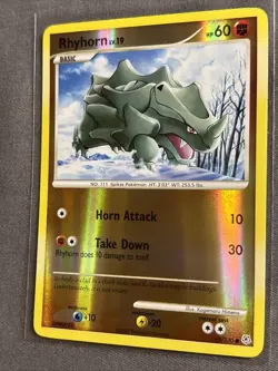 Pokemon TCG: Rhyhorn 95/130 (2007) Diamond & Pearl • Reverse Holo Card - Image 3