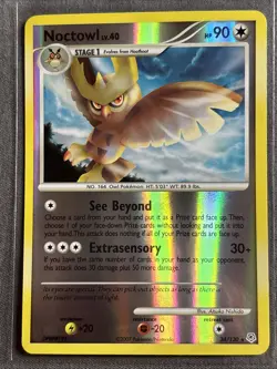 Pokemon TCG: Noctowl 34/130 (2007) Diamond & Pearl • Reverse Holo Card - Image 1