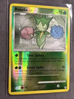 Pokemon TCG: Roselia 96/130 (2007) Diamond & Pearl • Reverse Holo Card - Image 2