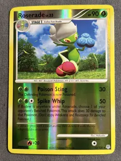 Pokemon TCG: Roserade LV.33 12/130 (2007) Diamond And Pearl • Reverse Holo Card - Image 1