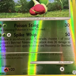 Pokemon TCG: Roserade LV.33 12/130 (2007) Diamond And Pearl • Reverse Holo Card - Image 4