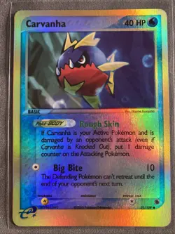 Pokemon TCG: Carvanha 51/109 (2003) Ruby & Sapphire • Reverse Holo E-series Card - Image 1