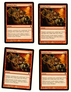 Set Of 4 Vampiric Fury Innistrad 167/264 Magic the Gathering MTG Card - Image 1