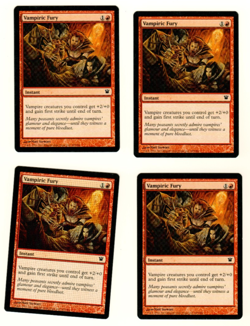 Set Of 4 Vampiric Fury Innistrad 167/264 Magic the Gathering MTG Card - Image 3