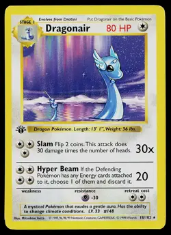 Pokemon Card - Dragonair Base Set (Shadowless) 18/102 Rare 1st Edition - Image 1
