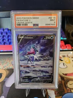 PSA 9 - Suicune v Crown Zenith Galarian Gallery Holo Ultra Rare Card GG38 GG70 - Image 1