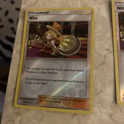 Lot 12 NITA Evelyn Dana TEAM UP Pokemon Card Reverse HOLO TRAINER NM/MINT Fossil - Image 2