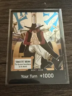 One Piece The Azure Sea’s Seven OP14 Dracule Mihawk Don Card English - Image 1