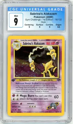 Pokemon Sabrina's Alakazam #16 GYM Challenge 1st Edition CGC 9 - Image 1