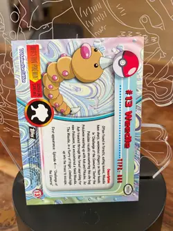 Weedle #13 - Black Logo - 1999 Pokemon Topps TV Animation - Image 2