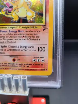 2000 Pokemon TCG Base Set 2 Charizard #4 PSA 4 - Image 4