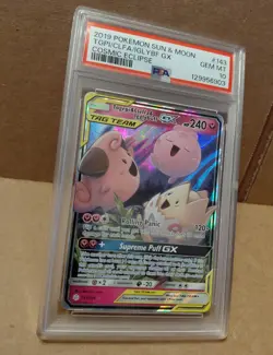 2019 Pokemon S&M Togepi & Cleffa & Igglybuff GX 143/236 Cosmic Eclipse PSA 10 - Image 4