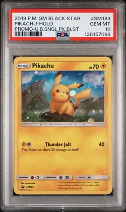 2019 POKEMON SM BLACK STAR PROMO #SM183 PIKACHU-HOLO PSA 10 - Image 1