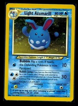 Light Azumarill 13/105 Neo Destiny Holo w/ Swirl Pokemon TCG LP - Image 1