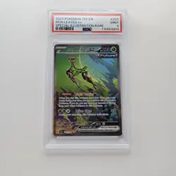 2024 Pokemon SV Temporal Forces TEF EN Iron Leaves ex #203/162 PSA 9 - Image 1