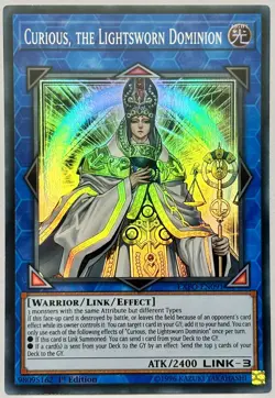 EXFO-EN091 Curious, the Lightsworn Dominion - Super Rare Unlimited LP YuGiOh - Image 1