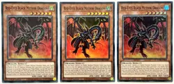 3 x DUNE-EN095 Red-Eyes Black Meteor Dragon - Super Rare 1st Ed Near Mint YuGiOh - Image 1