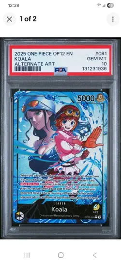 2025 ONE PIECE KOALA OP12-081 ALTERNATE ART PSA 10 ENGLISH - Image 1