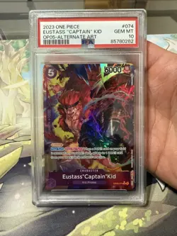 2023 One Piece OP05 Eustass "Captain" Kid Alternate Art #074 PSA 10 Gem Mint - Image 1