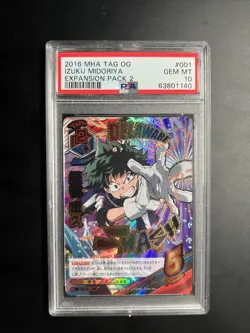 PSA 10 Gem Delaware Smash Deku HA-02-001 UR My Hero Academia Tag Card Game - Image 1